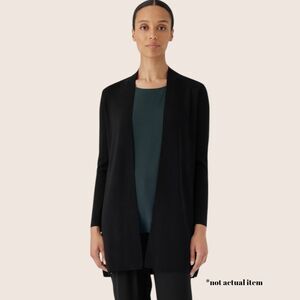 🩶 EILEEN FISHER FINE MERINO REGENERATIVE WOOL CARDIGAN DARK GRAY SMALL